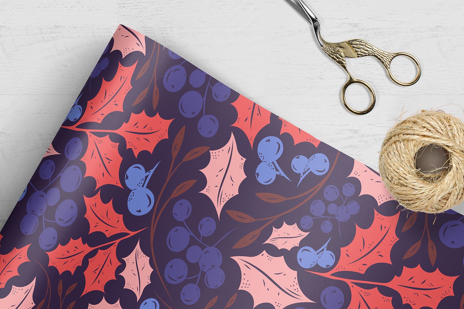 圣诞节礼物包装纸张图案纹理 Christmas Gift: Vector Patterns Set插图(5)