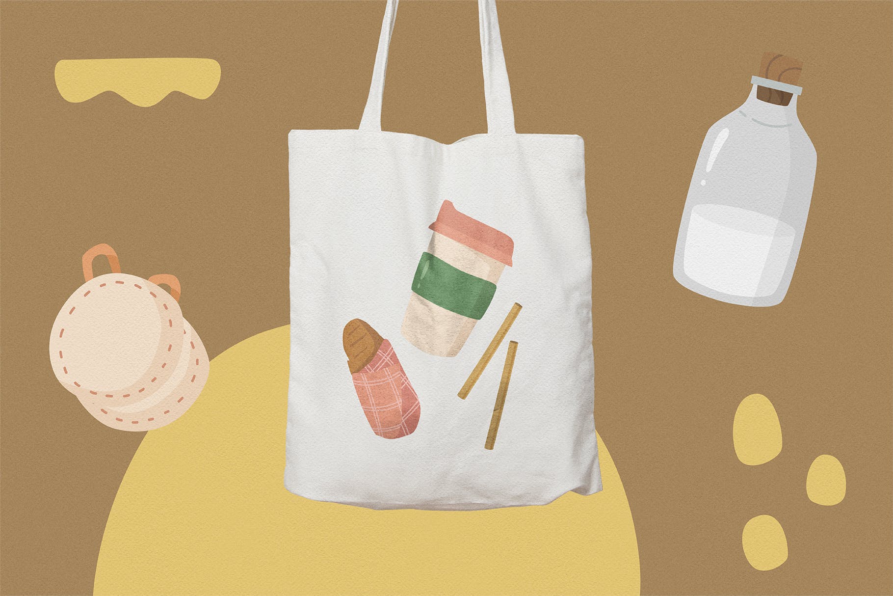 环保餐具环保主义主题矢量剪贴画素材 Zero Waste Vector CLipart Pack插图(3)