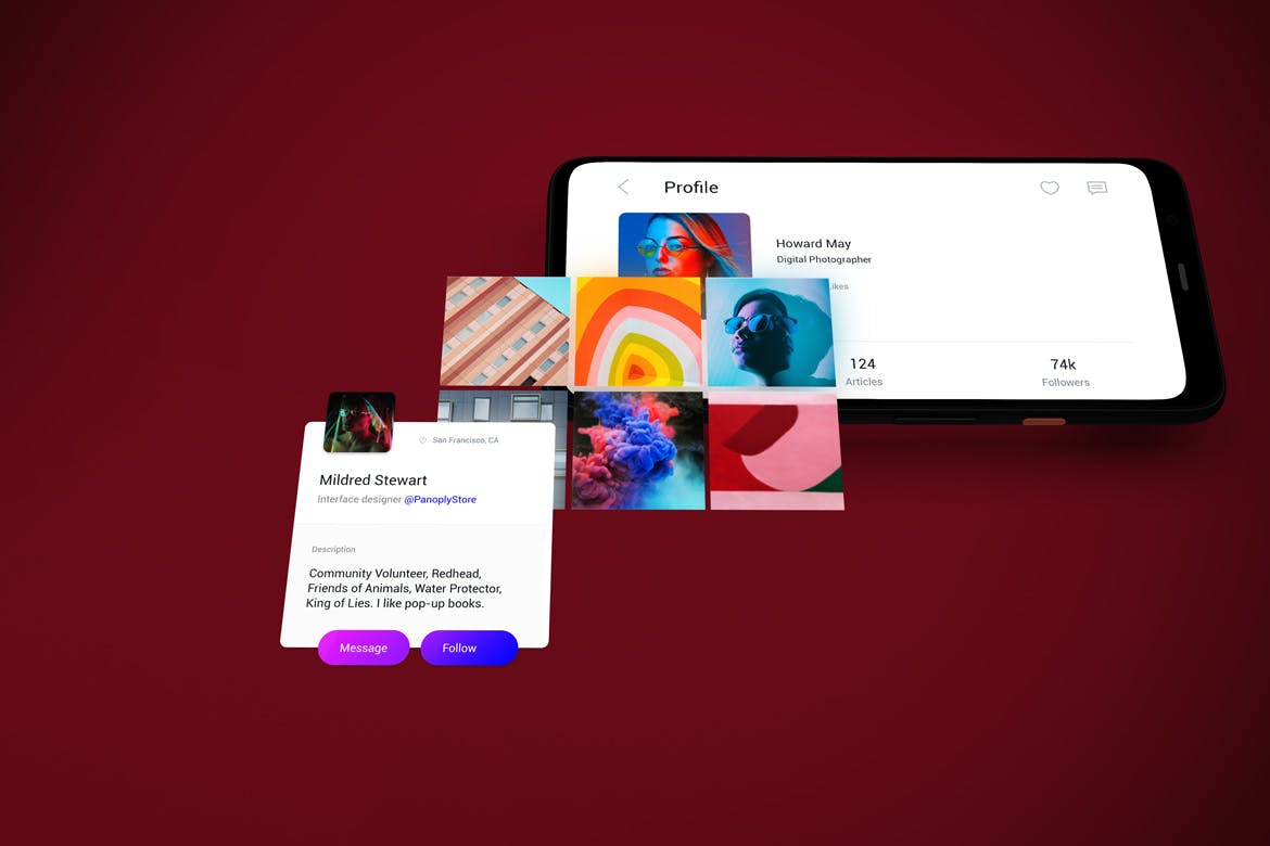 谷歌Pixel 4手机屏幕预览效果图素材库精选样机v2 Pixel 4 Mockup V.2插图(7)