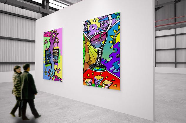 展览馆绘画作品艺术品展示样机Vol.3 Exhibition Mockup [vol3]插图(5)