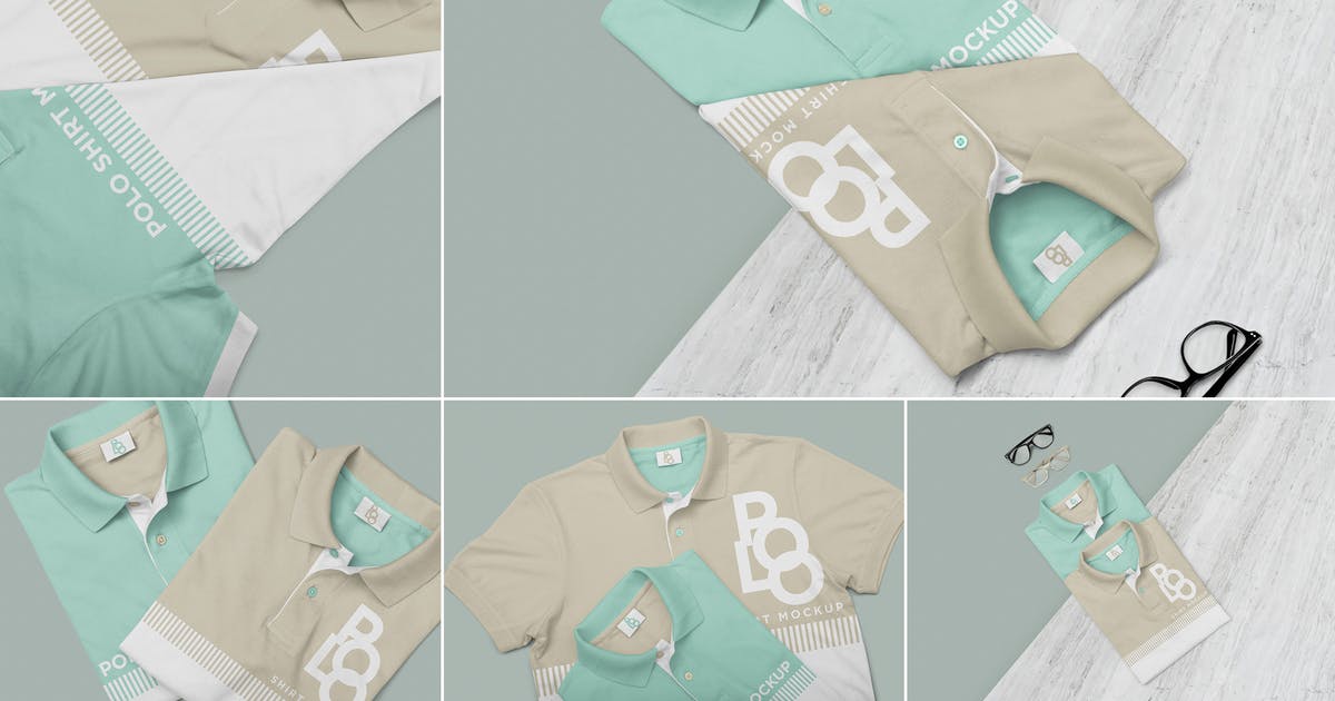 时尚马球衫Polo衫服装设计样机模板 Stylish Polo Shirt Mockups插图