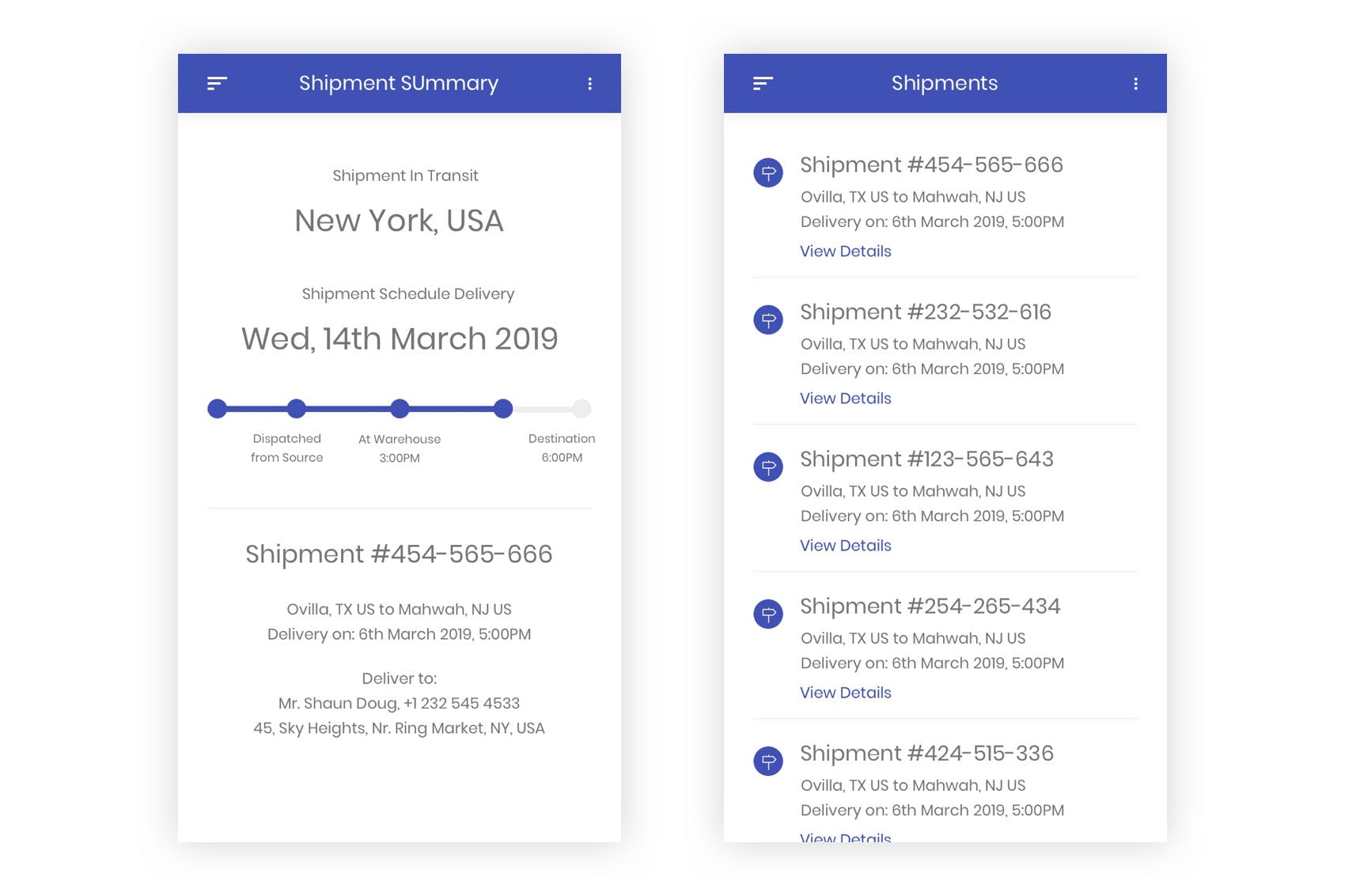 物流运输APP用户界面设计UI套件PSD模板 Shipment – Logistic & Transport UI Kit (Photoshop)插图(3)