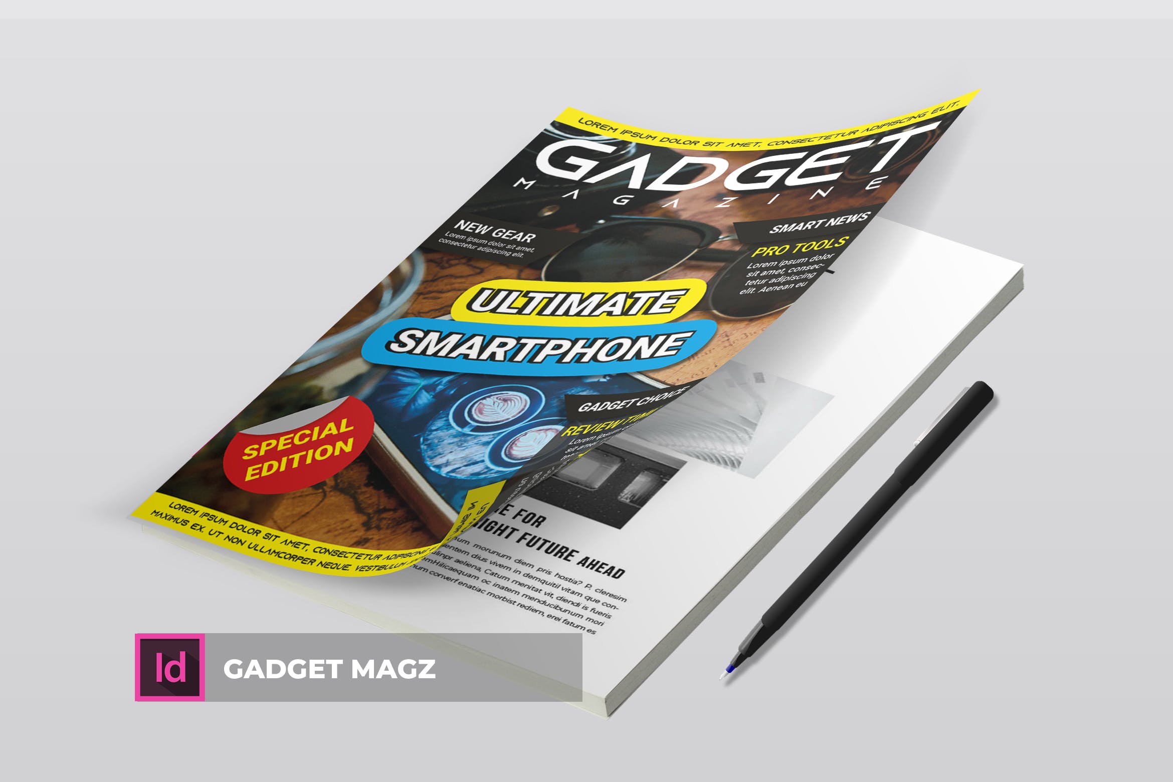 信息科技类杂志设计模板 Gadget | Magazine Template插图