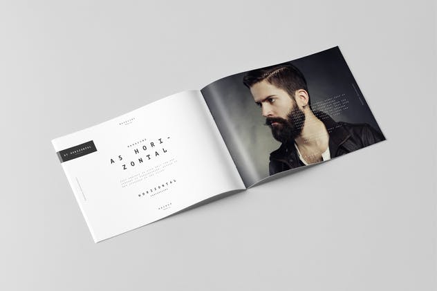 A5规格画册样机 A5 Horiozontal Brochure Mock-up插图(3)