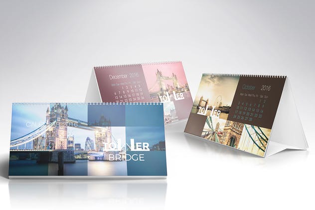 台历日历设计效果图样机素材库精选模板v2 Desk Calendar Mock-Up vol.2插图(1)