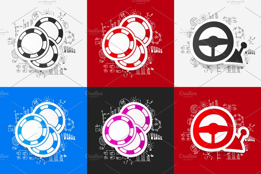 9款扑克游戏纸牌贴纸剪贴画 9 GAME STICKERS插图(4)