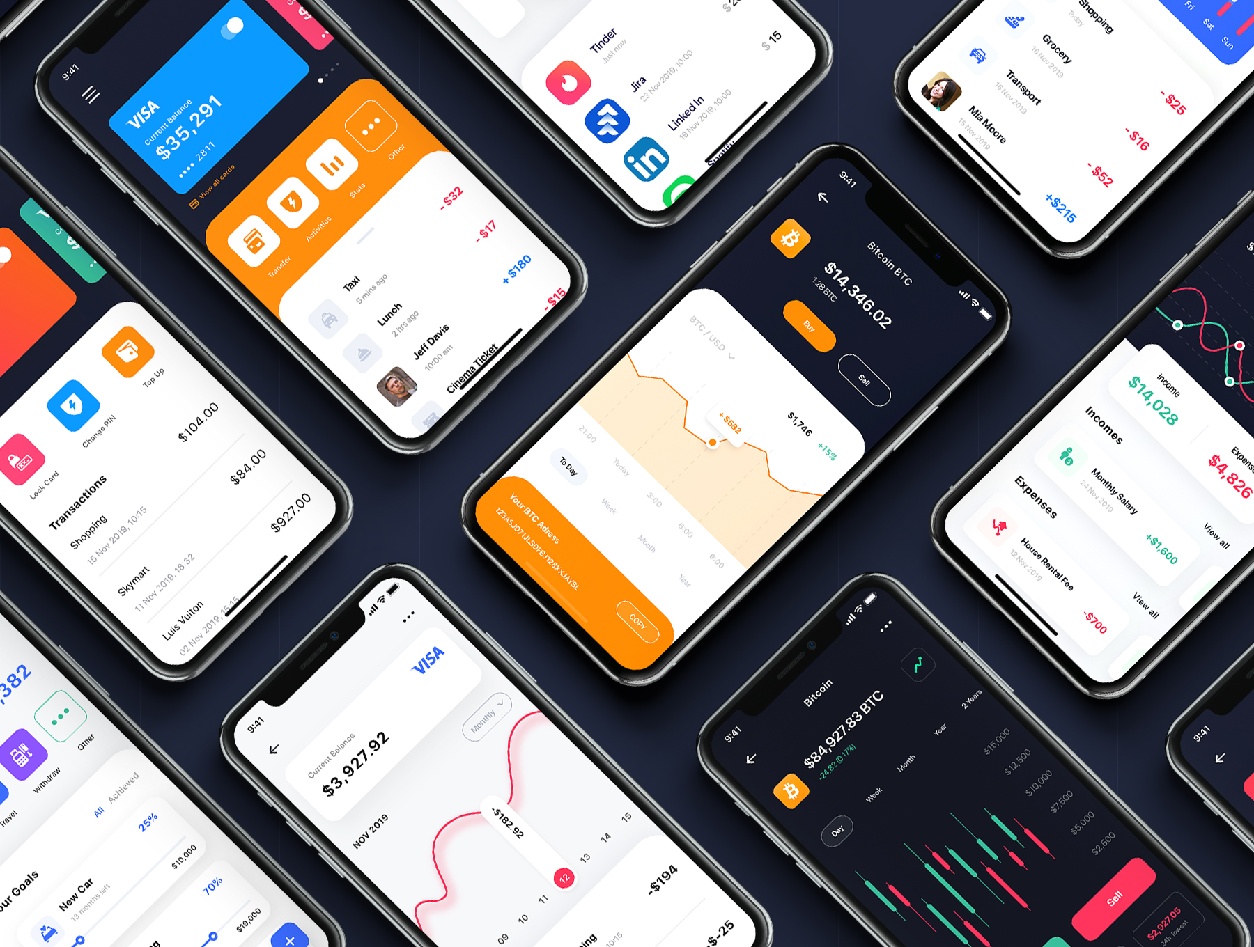 素材库下午茶:电子钱包财务管理APP应用UI设计素材库精选套件插图(11)