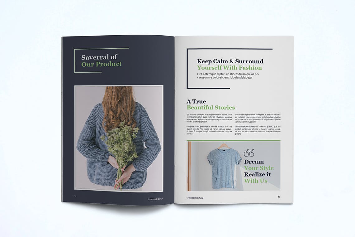 时装订货画册/新品上市产品素材库精选目录设计模板v1 Fashion Lookbook Template插图(8)