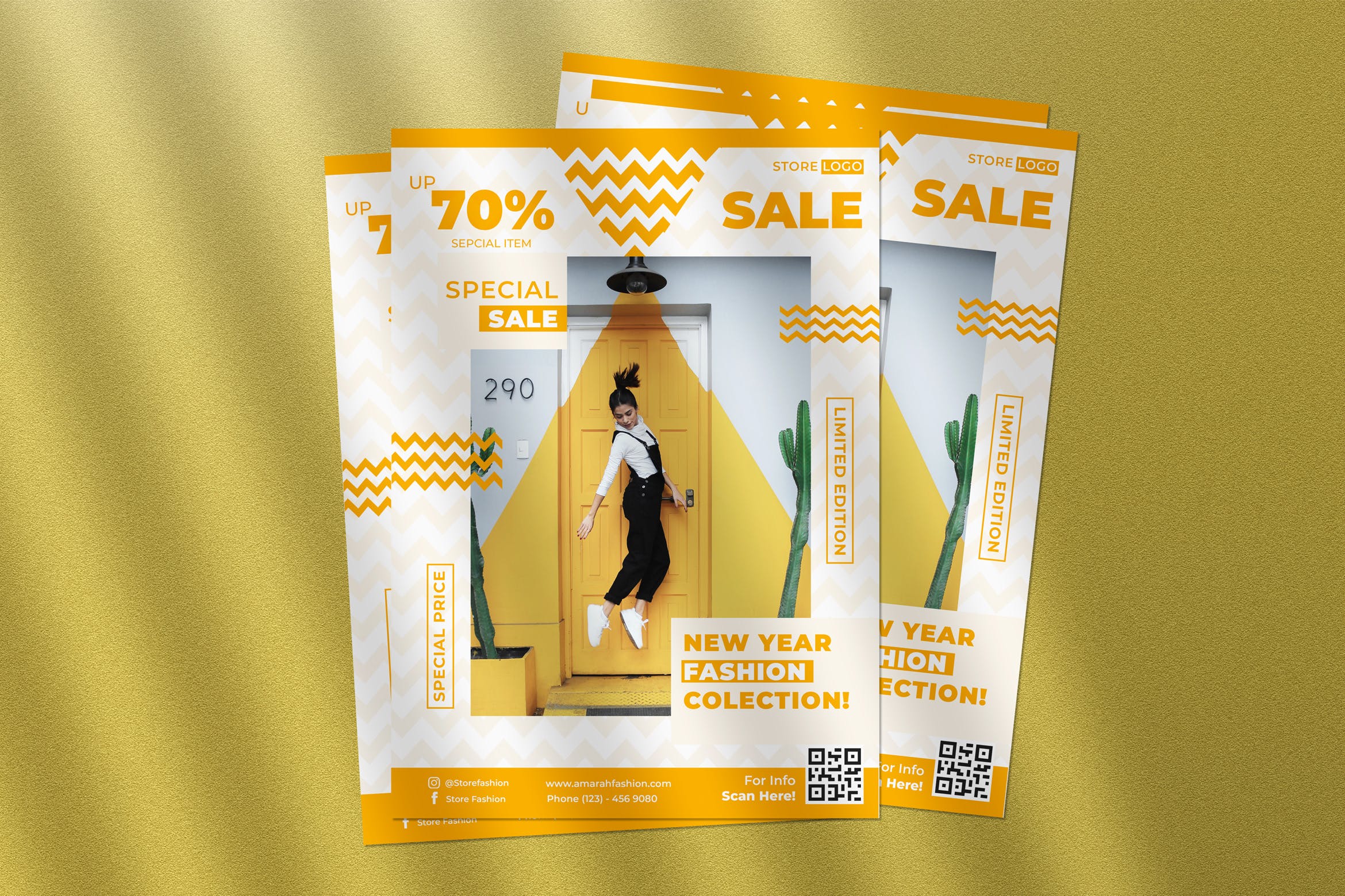 新年特别促销活动主题传单设计模板 New Year Colection Flyer插图