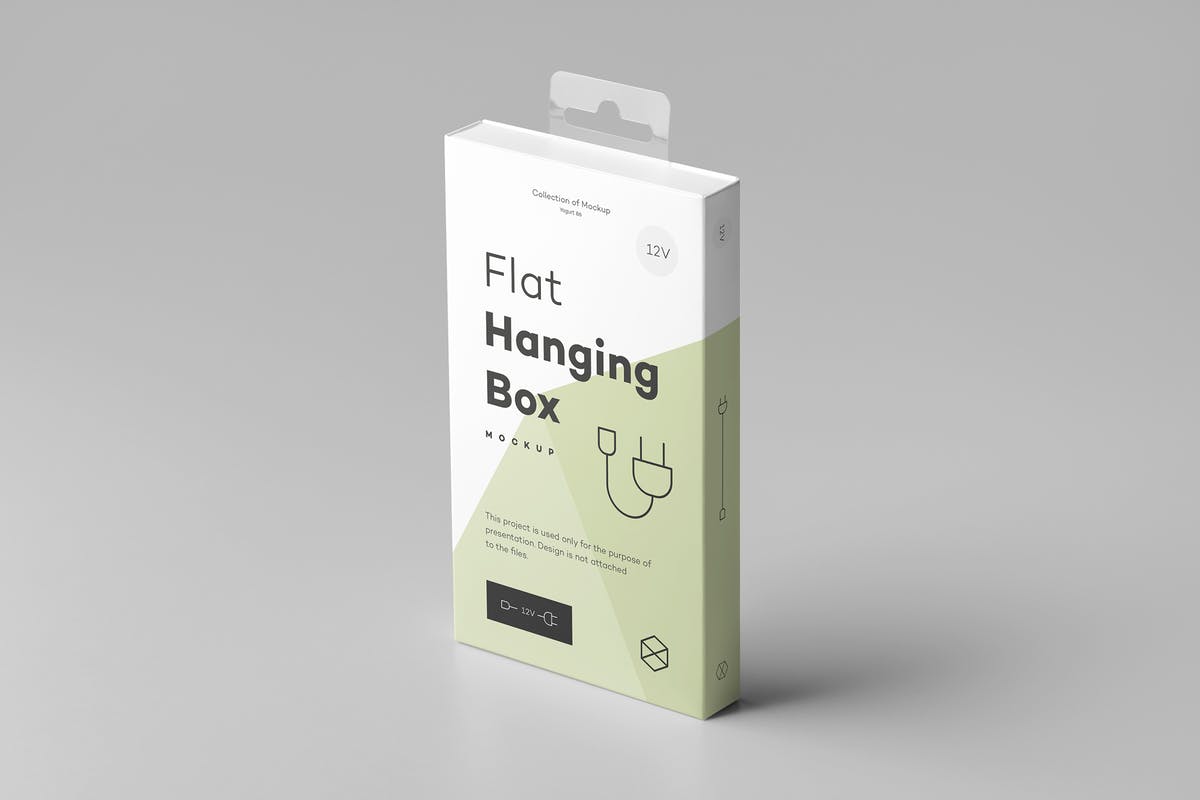 挂耳式电子3C设备包装盒样机模板 Hanging Box Mock-up 2插图