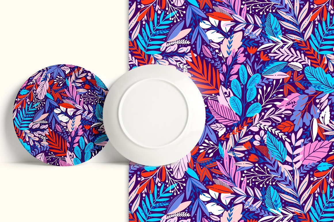 6个色彩鲜艳的异想天开叶子图案 6 Exotic patterns插图(4)