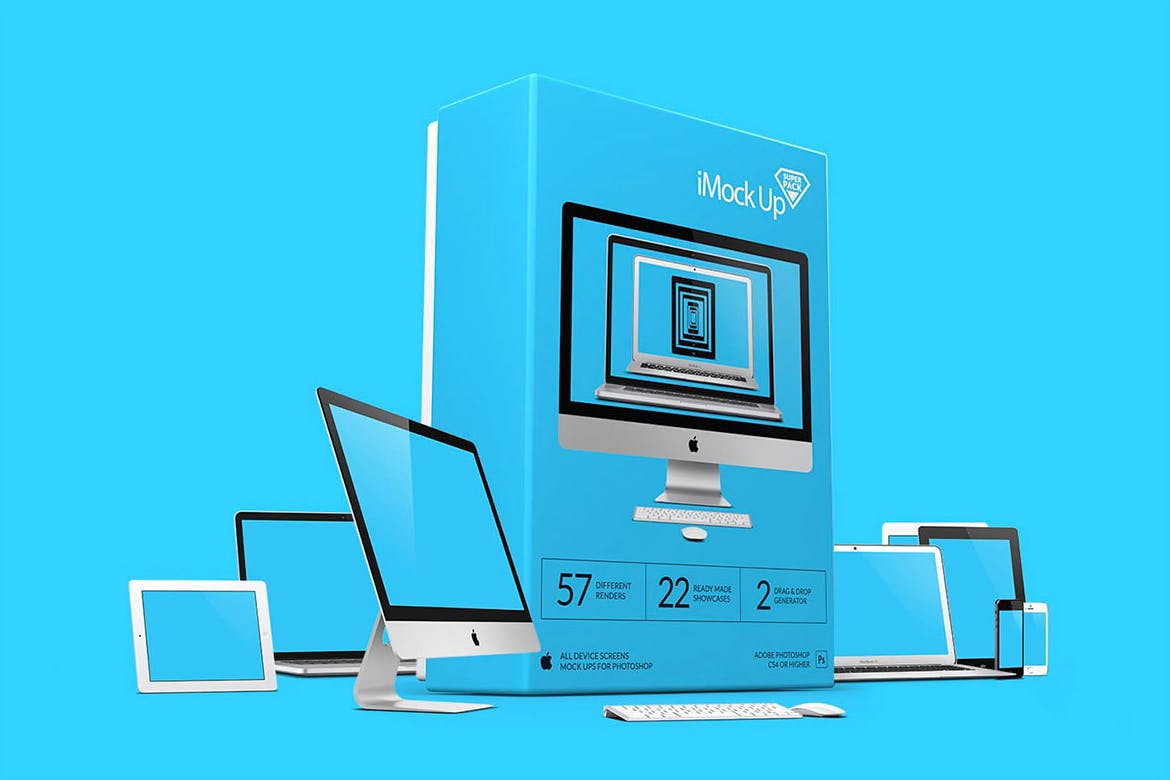 57种不同的苹果手机电脑设备VI样机展示模型mockups插图