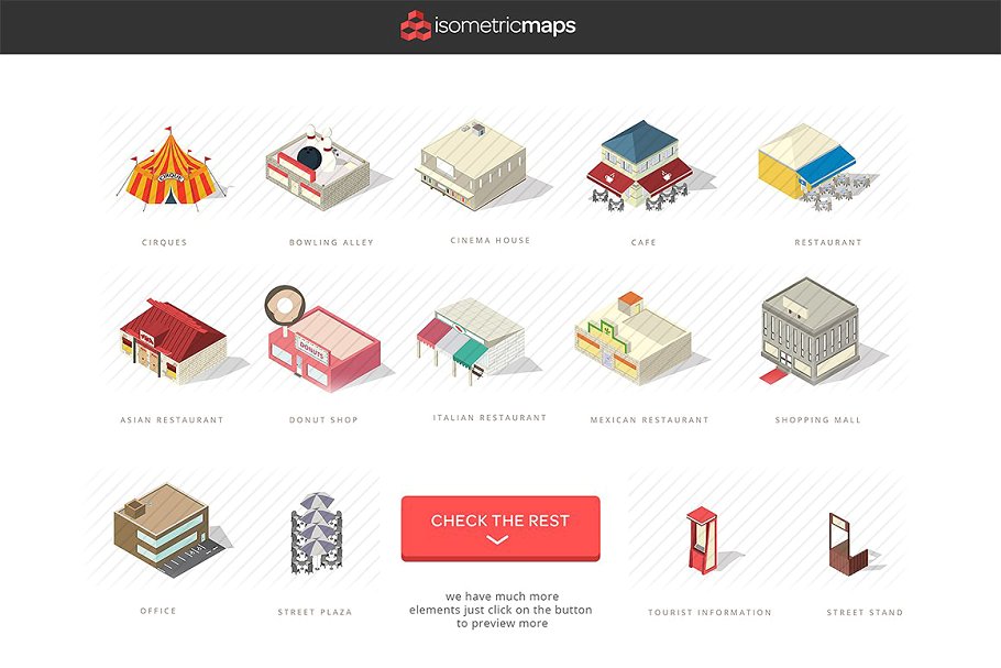 等距城市地图插画生成器 Isometric City Maps Builder插图(2)