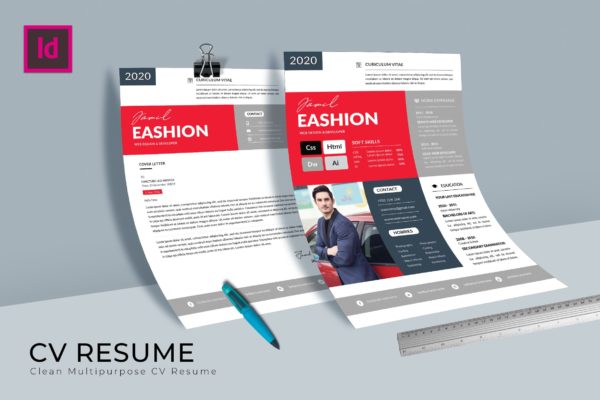 网页设计&amp;开发职位应聘素材库精选简历模板 Civitas CV Resume Template