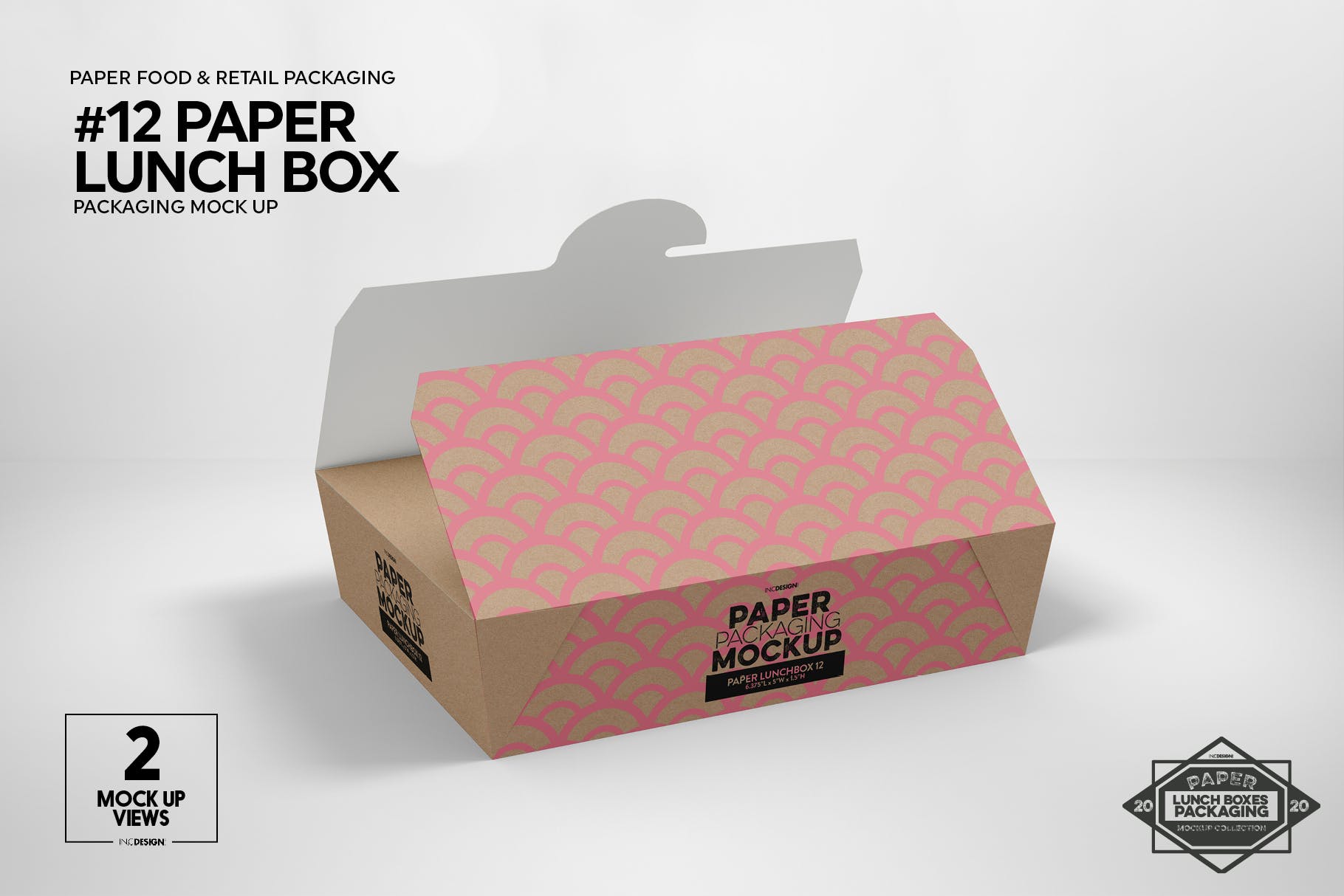 午餐外卖外带包装纸盒设计图样机 Paper Lunch Boxes Packaging Mockups插图(11)