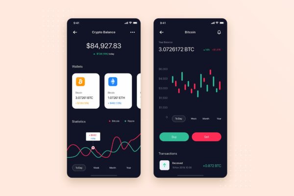 移动支付APP应用交易记录界面设计素材库精选模板 Stock Market App UI Kit