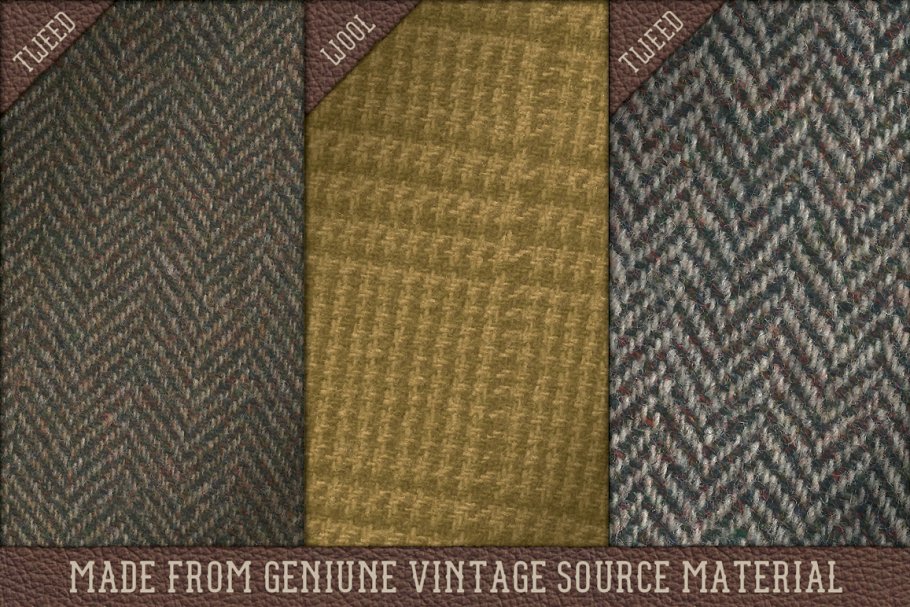 绅士着装材料纹理素材（皮革，粗花呢，绳子，棉花和毡瓦纹理） Discerning Designer’s Pattern Pack插图(4)