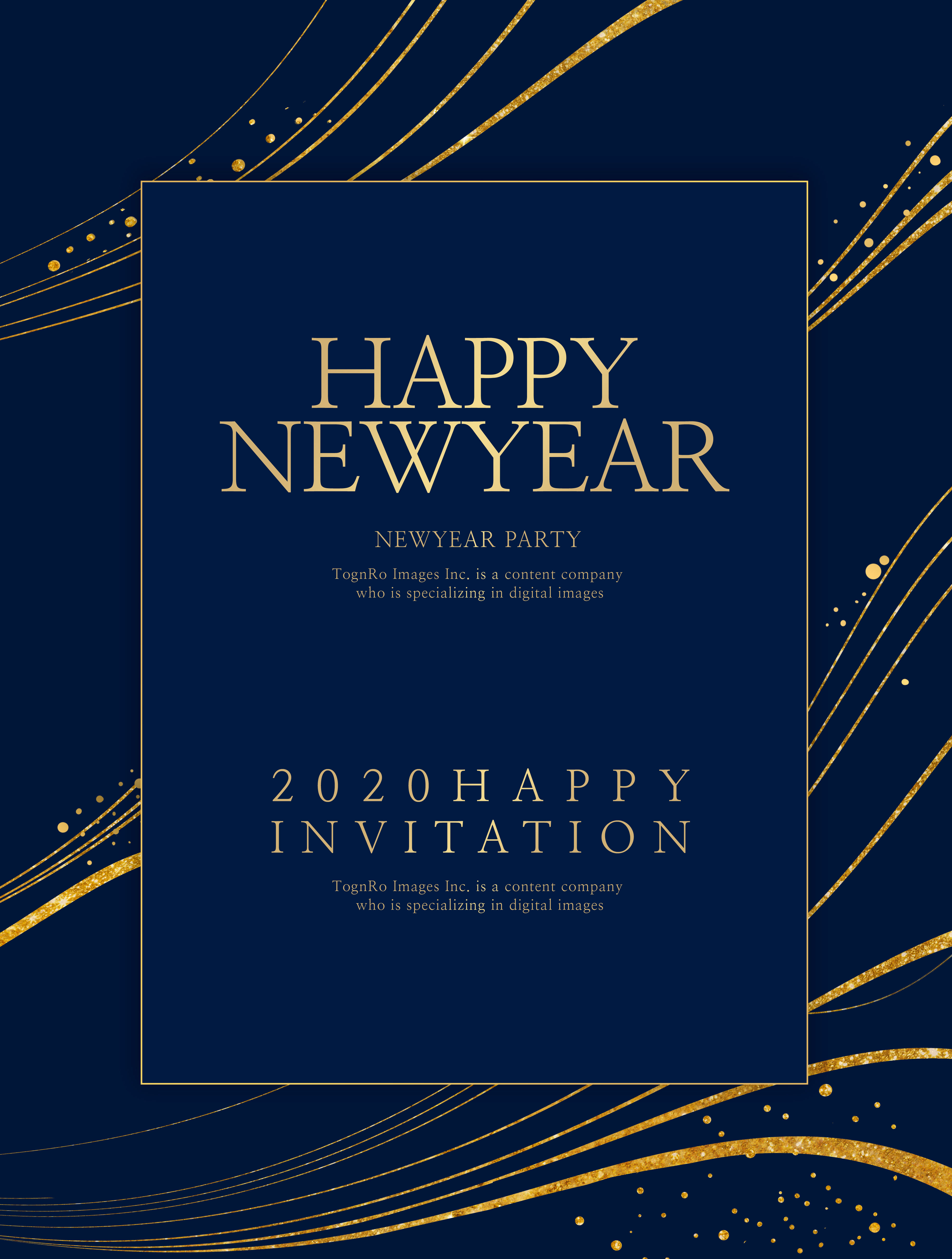 高端奢华风格新年派对邀请函设计模板[PSD]插图