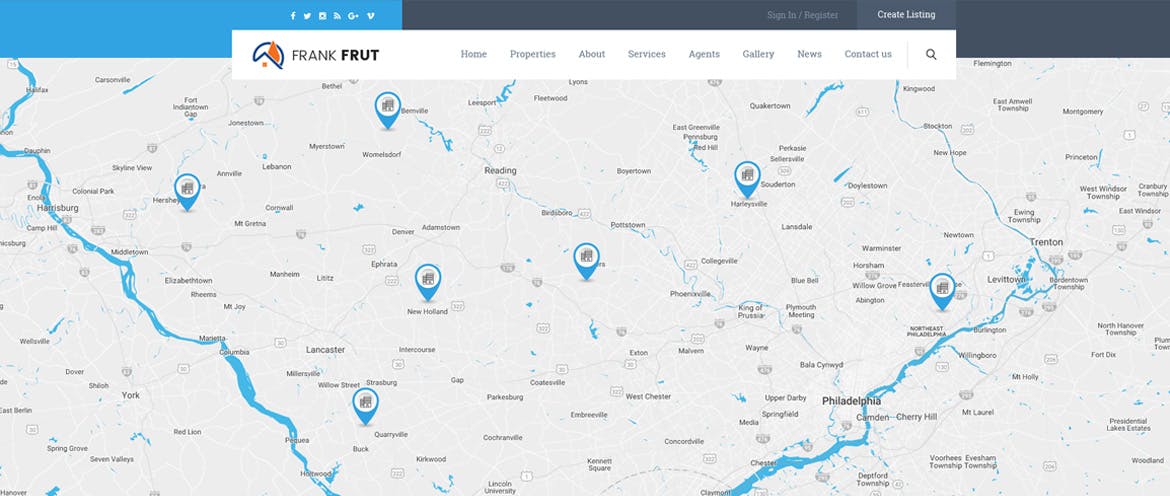 金融/保险/房地产/医疗多行业适用网站设计PSD模板 FrankFurt : Single Professional PSD Template插图(3)