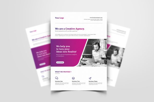 极简创意商业传单&amp;公司传单设计模板 Business Flyer