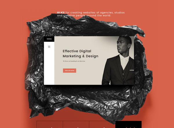 素材库下午茶：设计感极强的设计公司网站模板下载[PSD,sketch]