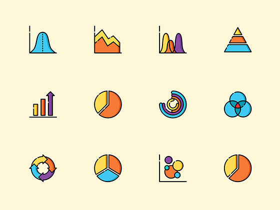 50 枚彩色图表图标素材之家精选sketch素材