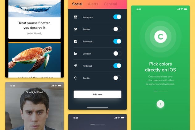 明亮和新鲜iOS UI工具包[PS&SKETCH] Charlotte iOS UI Kit插图(2)