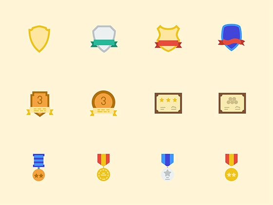 100 枚奖项元素扁平图标素材之家精选sketch素材