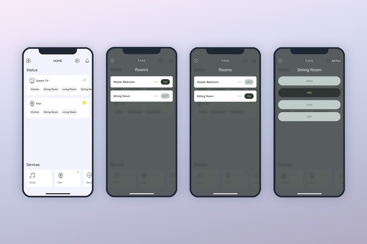 智能家居-风扇控制界面UI模板 Fan Smarthome Mobile UI – FP插图