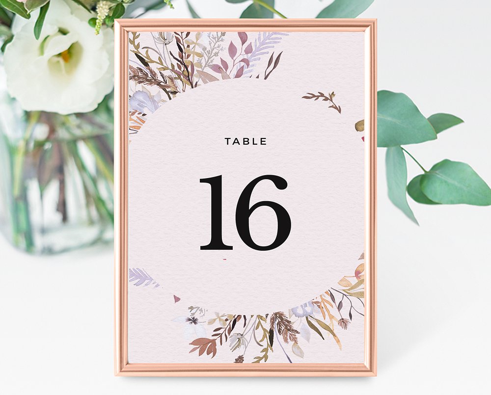 甜蜜花卉花环装饰婚礼邀请函模板 Sweet Floral Wreath Invitation Set插图(5)