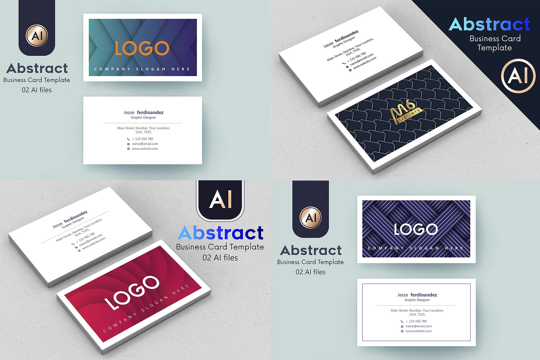 125个高品质的PSD和AI名片设计模板插图(1)