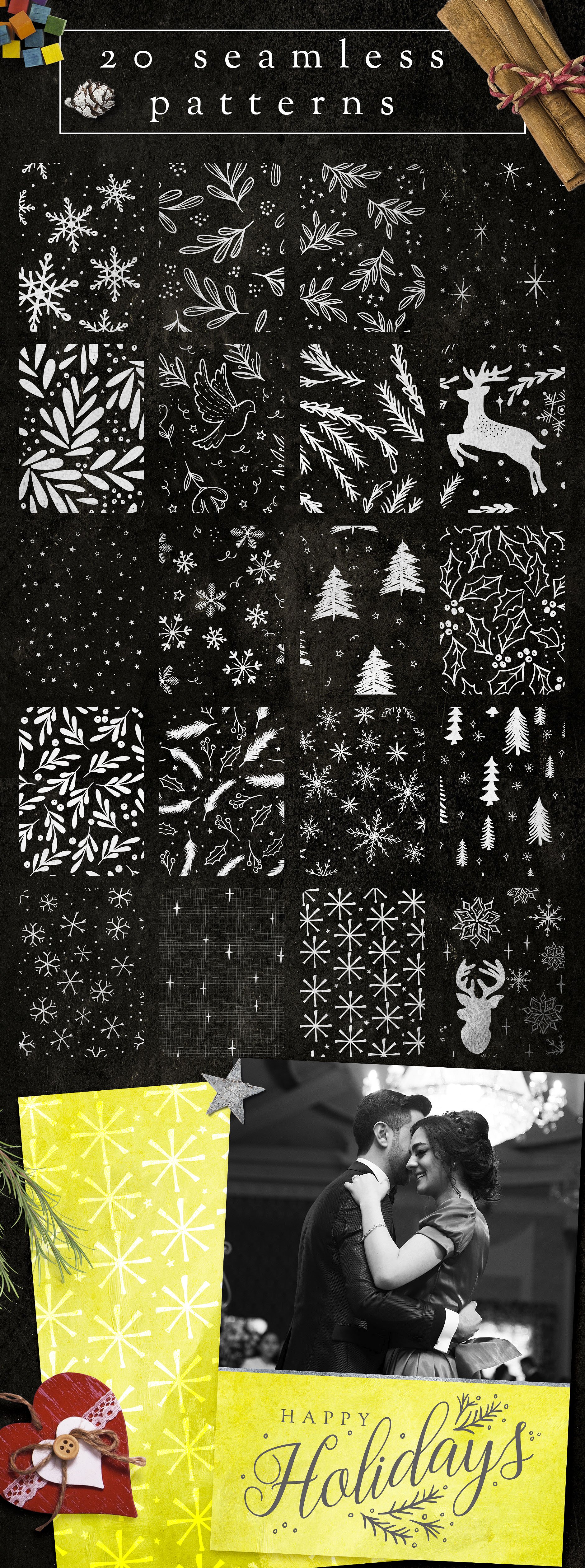 圣诞节贺卡DIY设计素材包v3 DIY Christmas Cards v3插图(6)