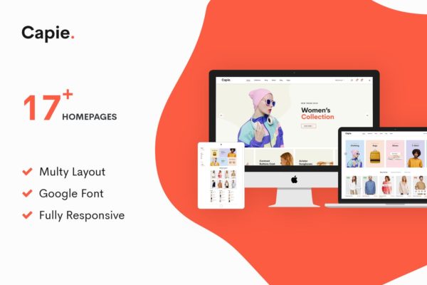 简约时尚设计风格电商网站设计PSD模板 Capie | Minimalist eCommerce PSD Template