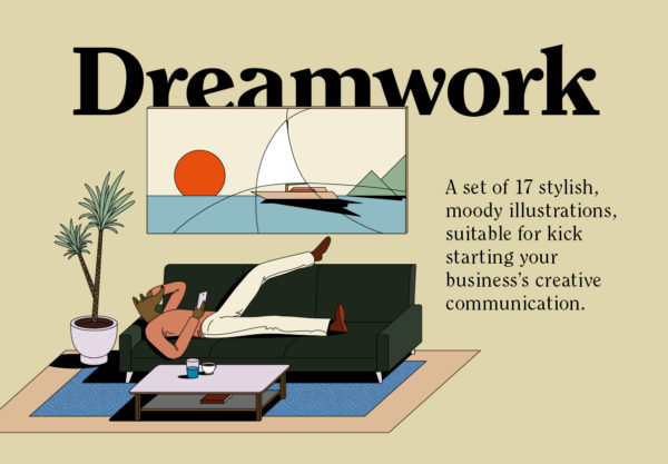 素材库下午茶：一组17个时尚喜怒无常的矢量插画合集