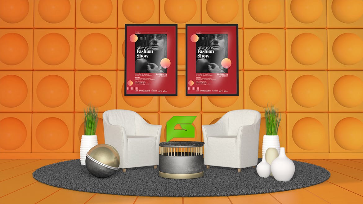 时装秀时尚主题海报传单素材库精选PSD模板 Fashion Show Flyer Template插图(2)