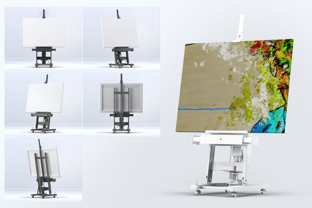 油画艺术创作样机模板 Canvas Art on Easel Mock-Up插图(4)