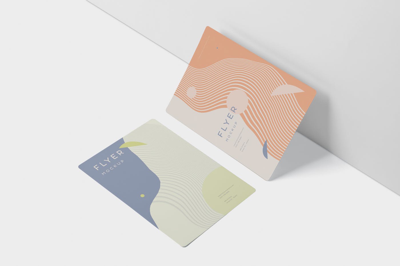 A4/A5尺寸圆角企业传单设计效果图样机 A4 / A5 Flyer Mockup Round Corner插图(3)