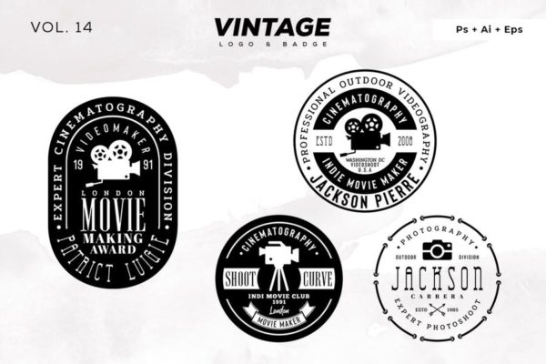 欧美复古设计风格品牌素材库精选LOGO商标模板v14 Vintage Logo &amp; Badge Vol. 14