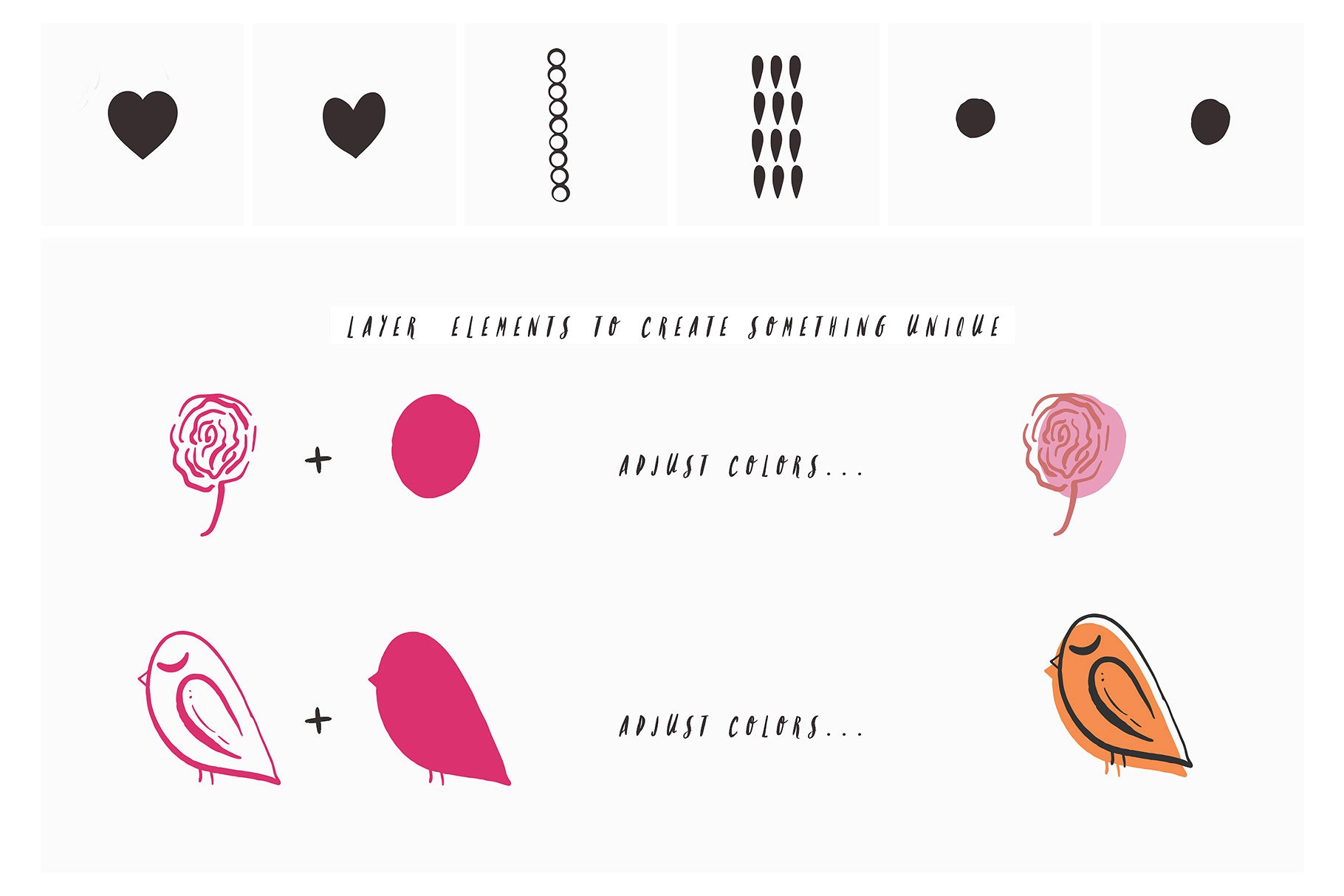 情人节粉色手绘矢量图形 Be Mine Valentine Vector Graphics插图(8)