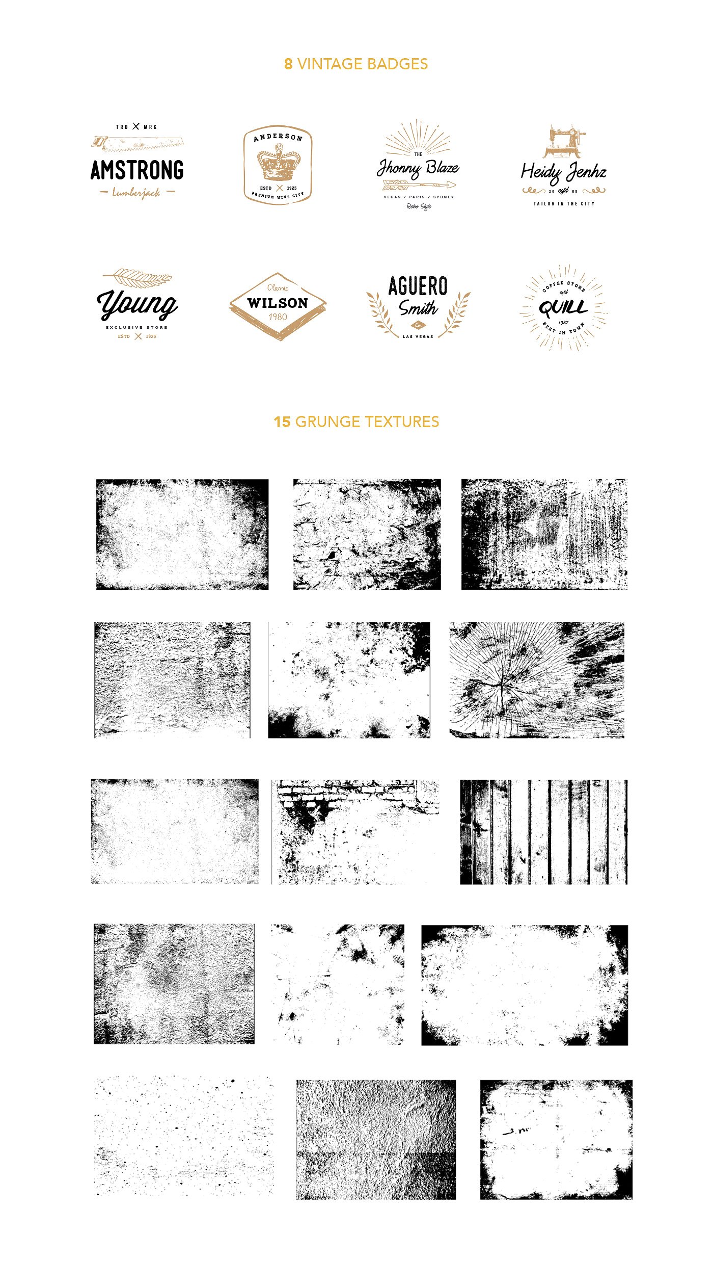 设计素材盛宴：98款字体+520个独立矢量图形+270款花卉元素 FontGrap – Font & Graphic Bundle插图(3)