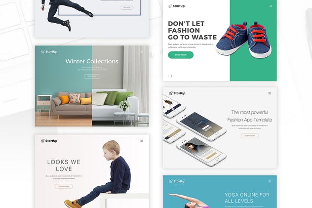 创意互联网项目网站UI模板素材 Startup – UI Kit for Sketch插图(3)