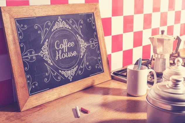 复古艺术黑板样机&粉笔话动作 Blackboard / Chalkboard Mock-ups with Chalk Action插图(4)