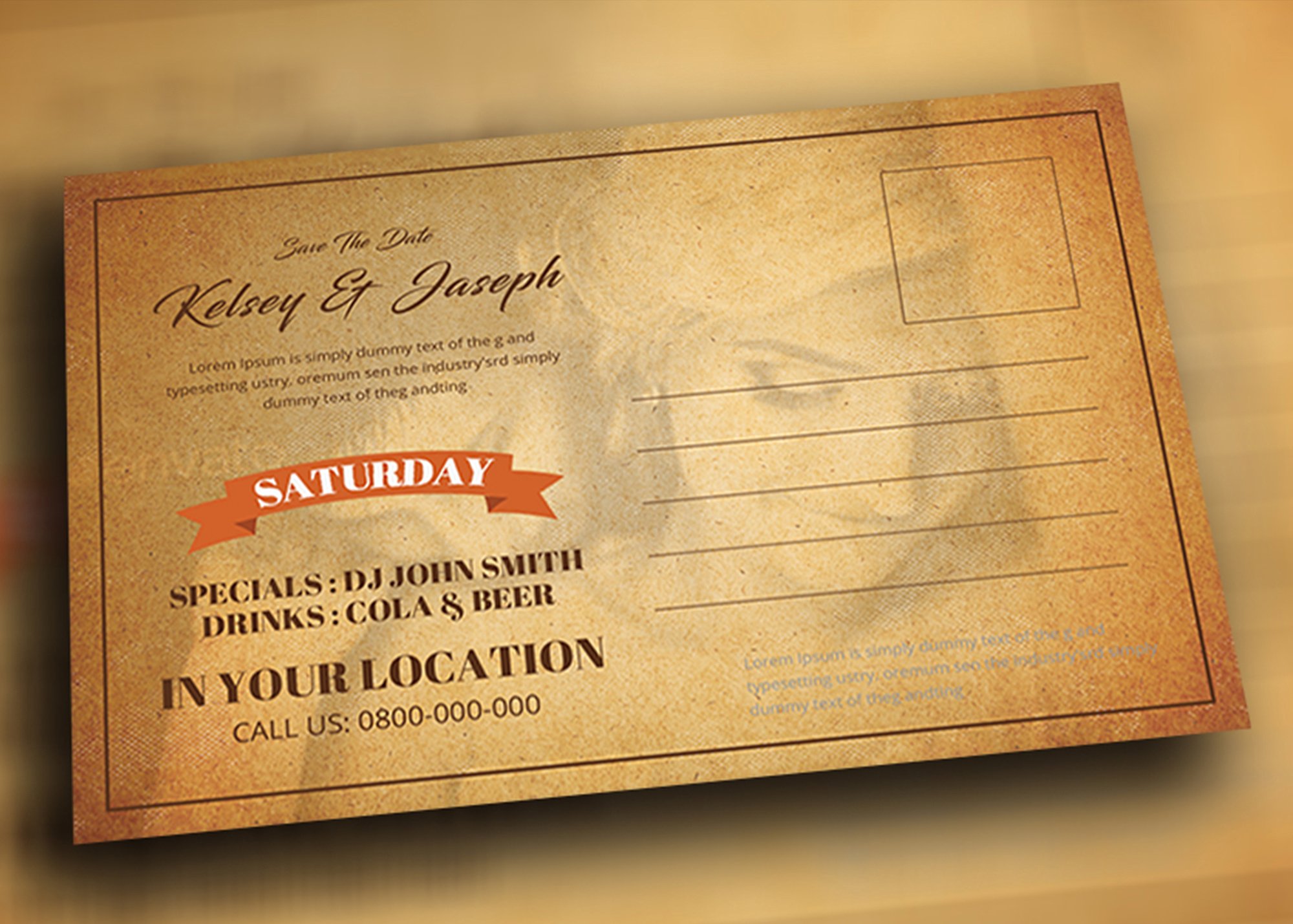 海报风格婚礼邀请函设计套装 Wedding Invitation插图(3)