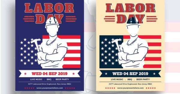 劳动节狂欢活动海报传单设计模板01