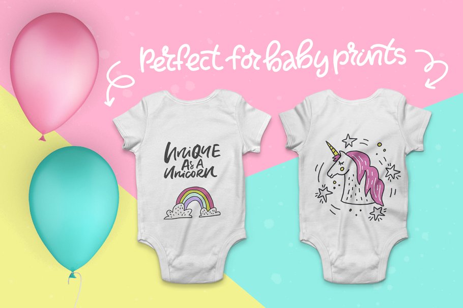 魔术独角兽剪贴图与文字素材 Unicorn Magic: clipart & lettering插图(8)