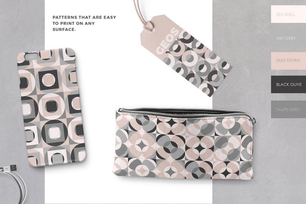 俏皮可爱柔和色调几何图案纹理素材 Geometric Play Patterns + Tiles插图(4)