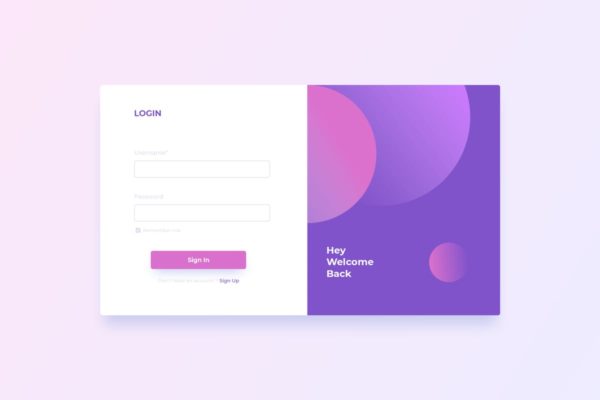 网站注册登录表单UI设计模板 ADL – Login Screen.03