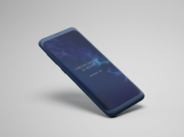 三星S9手机屏幕设计预览样机 Samsung S9 Phone Mockup