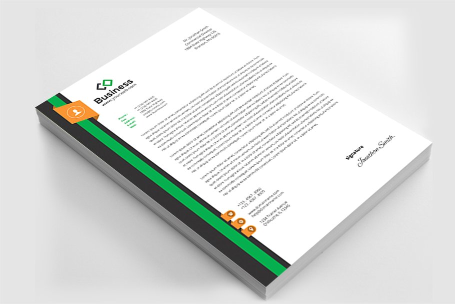 企业品牌信笺设计模板 Letterhead插图(2)