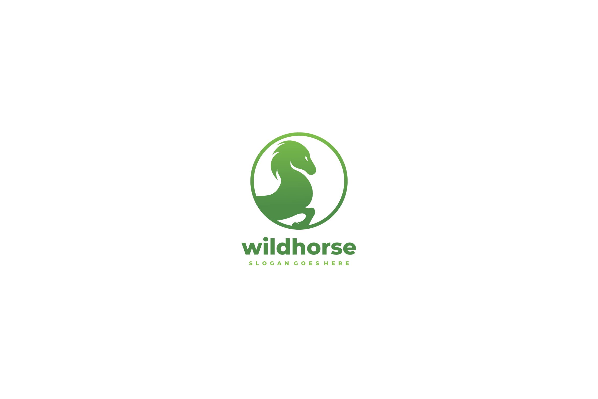 野马图形Logo设计素材库精选模板 Wild Horse Logo插图